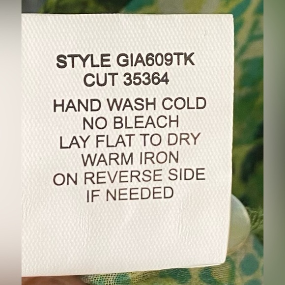 Anthropologie Fig & Flower Tropical Botanical Sheer Blouse, Size S, Blue & Green - Picture 7 of 8